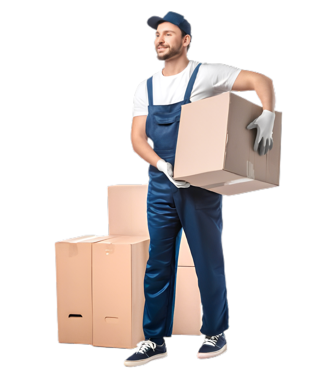 Mitarbeiter mit Verpackungskarton